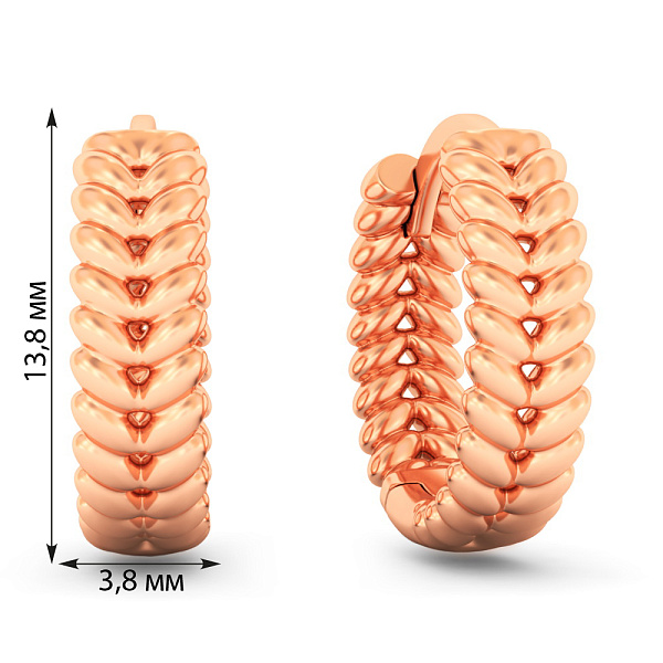 Серьги из красного золота (арт. 111265) – изображение 2