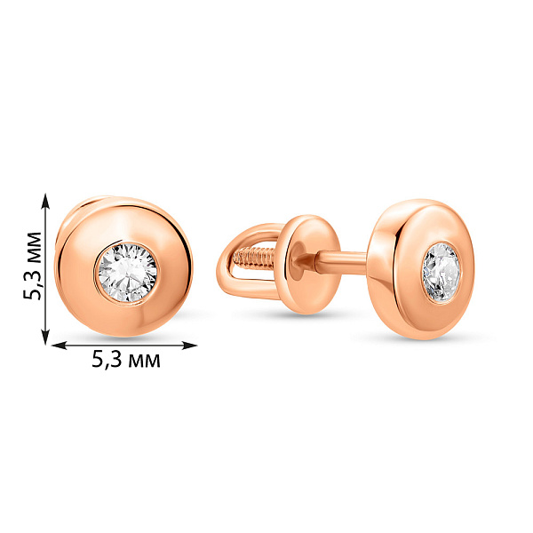 Сережки-пусети з золота з діамантами (арт. 2104886201) – зображення 3