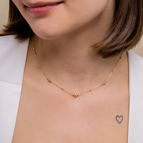 Колье из желтого и белого золота (арт. 352604жб) – изображение 4