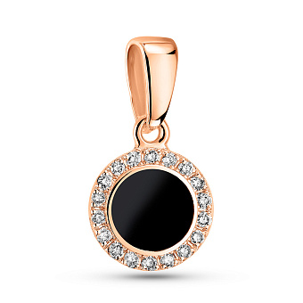 Золотий кулон з емаллю і діамантами (арт. П011503010еч)