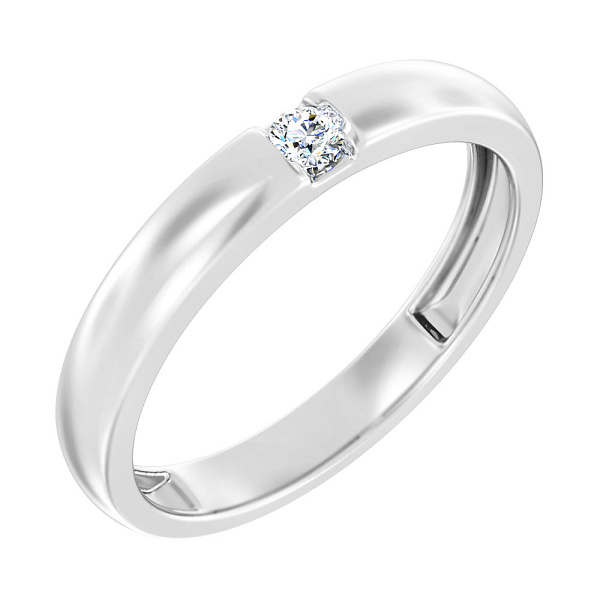 Кольцо из белого золота с бриллиантом (арт. К011167005б) – изображение 1