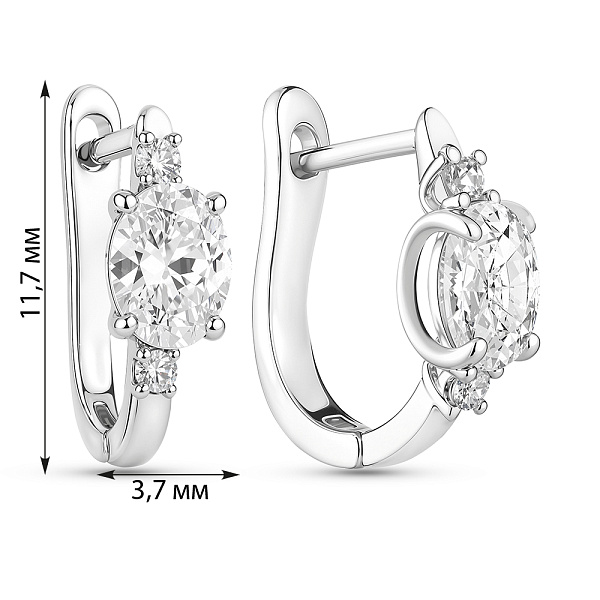 Серьги из серебра с фианитами (арт. 7502/10044) – изображение 2