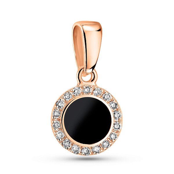 Золотой кулон с эмалью и бриллиантами (арт. П011503010еч) – изображение 1