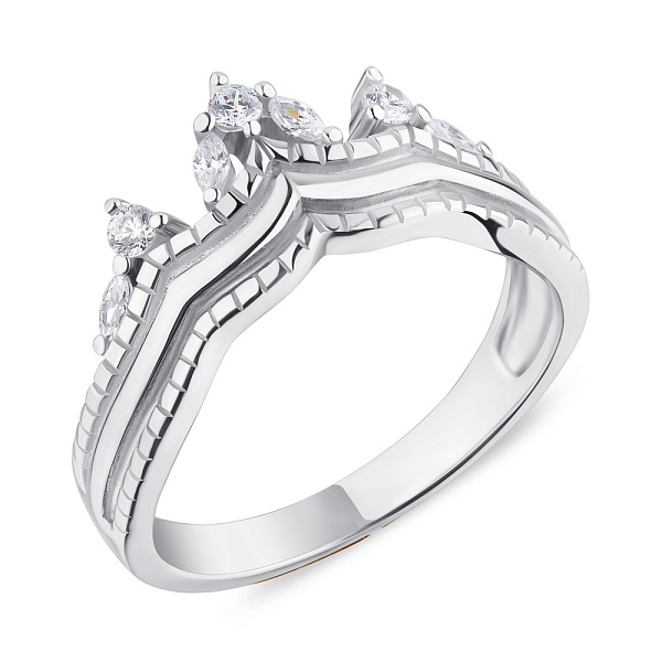 Кольцо серебряное «Корона» с фианитами (арт. 7501/5230) – изображение 1