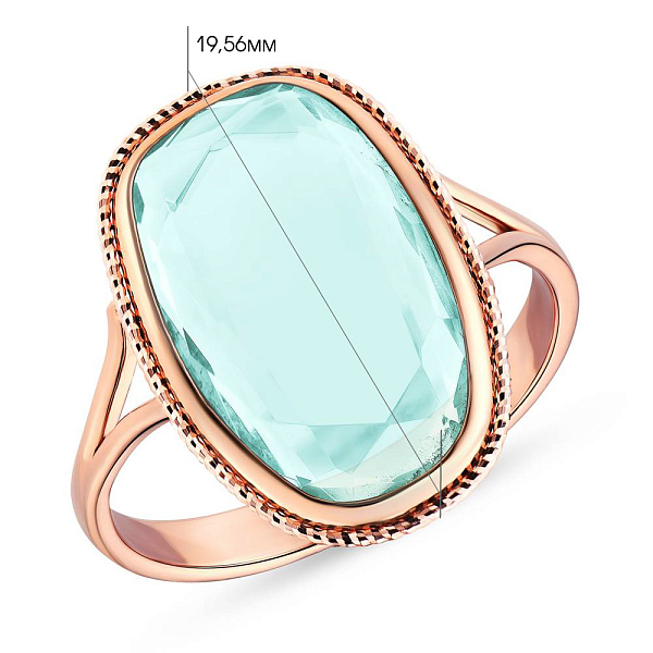 Золотое кольцо с кварцем (арт. 154968Пкг) – изображение 3
