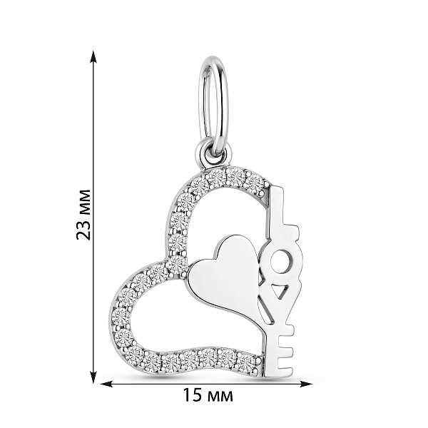 Подвеска из белого золота Love (арт. 440530б) – изображение 2