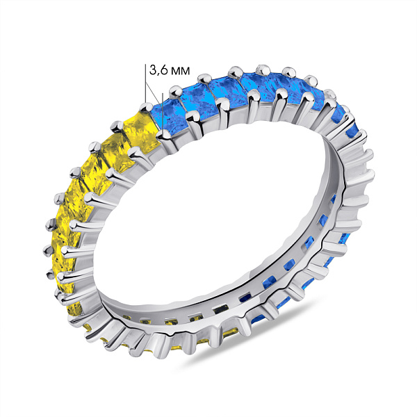 Серебряное кольцо с фианитами (арт. 7501/6591агж) – изображение 2
