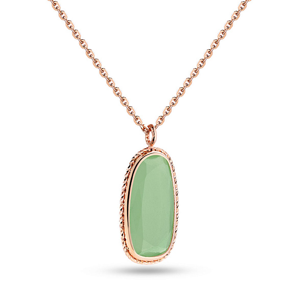 Золоте кольє із зеленим кварцом (арт. 352382Пкзм) – зображення 1