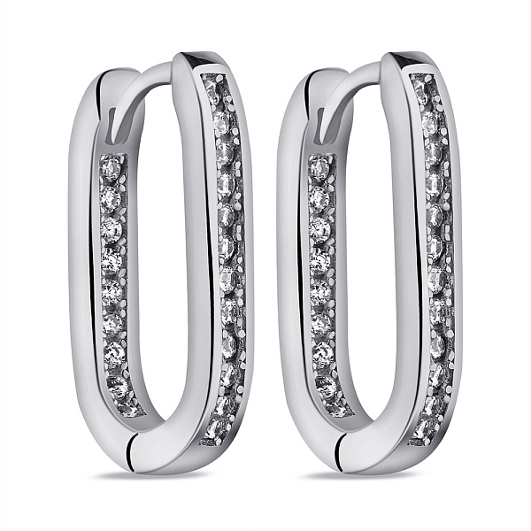 Срібні сережки з фіанітами (арт. 7502/9766/15) – зображення 1