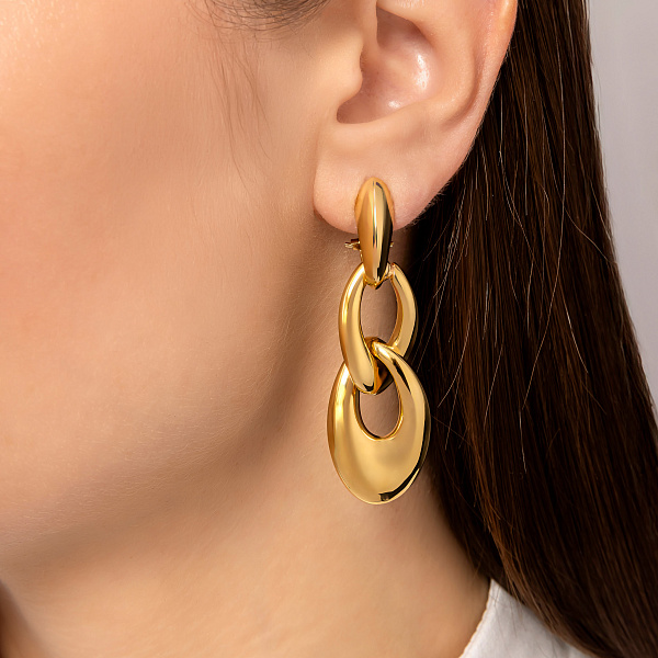 Серьги трансформеры из желтого золота Francelli (арт. е1091881ж) – изображение 4