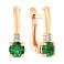Дитячі золоті сережки з зеленими фіанітами (арт. 110501з) – зображення 1