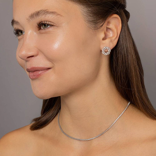 Золотые серьги с бриллиантами (арт. 2190380202) – изображение 3