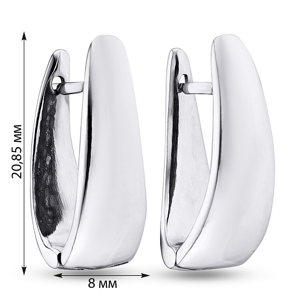 Серебряные серьги без камней (арт. 7902/5702-ч) – изображение 2