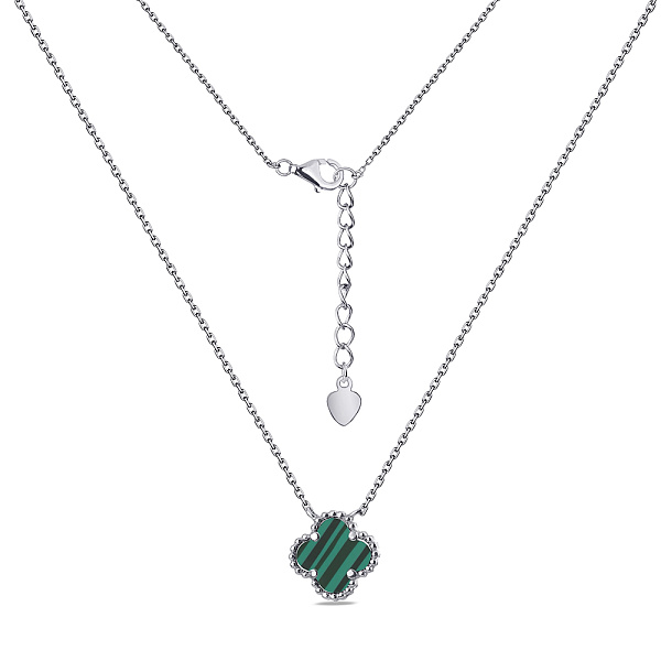 Кольє Конюшина зі срібла з малахітом (арт. 7507/470/15млх) – зображення 2