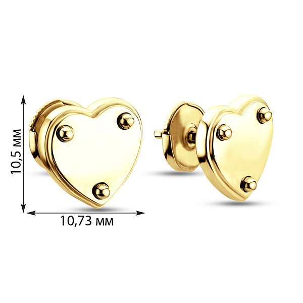 Серебряные сережки-пусеты Сердечки (арт. 7518/5114ж) – изображение 2