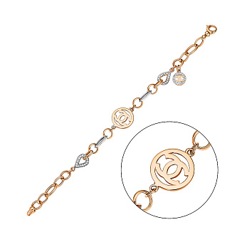 Фото Золотой браслет в красном цвете металла (арт. 324521кбП1)