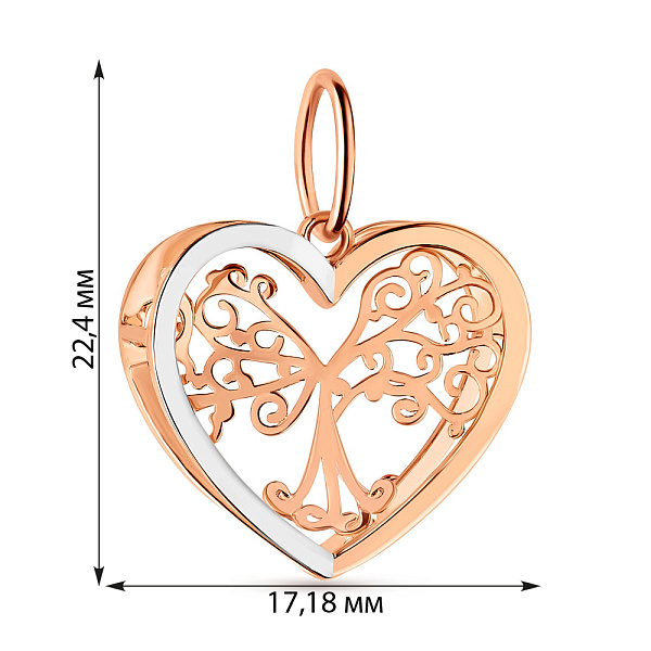 Подвес из золота с родированием без камней (арт. 424403р) – изображение 2