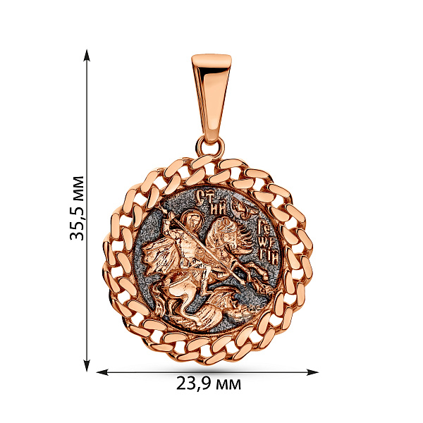 Золотой кулон-оберег Георгий Победоносец (арт. 440937ч) – изображение 4