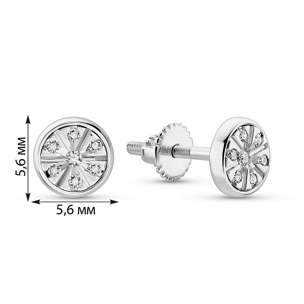 Золоті сережки-пусети з діамантами (арт. С341538010б) – зображення 3