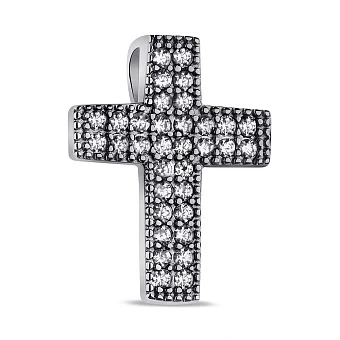 Срібний хрестик з фіанітами (арт. 7503/3940)