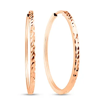 Золотые серьги-кольца с алмазной гранью (арт. 122106/35)