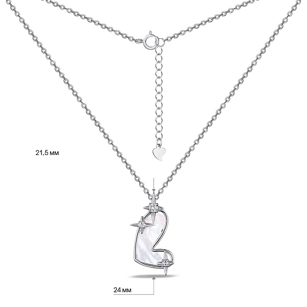 Серебряное колье с перламутром и фианитами (арт. 7507/1934п) – изображение 3