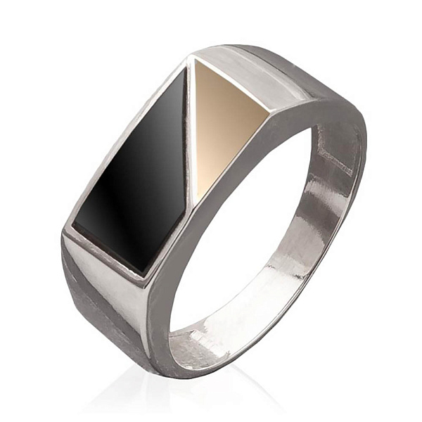 Серебряная печатка с ониксом (арт. 7206/213кю) – изображение 1