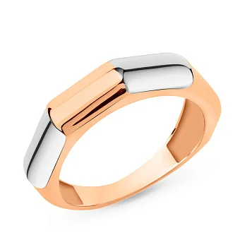 Кольцо из красного золота с родированием (арт. 155617р)