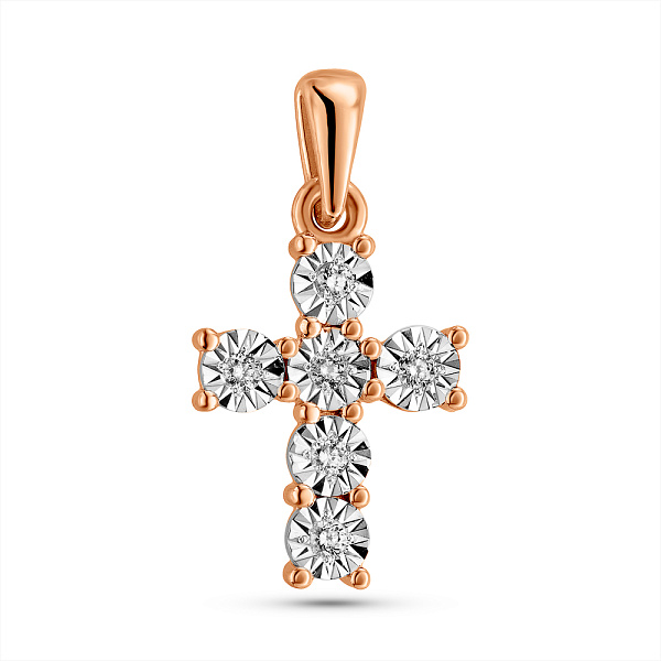 Хрестик з золота з діамантами (арт. П011265005) – зображення 1