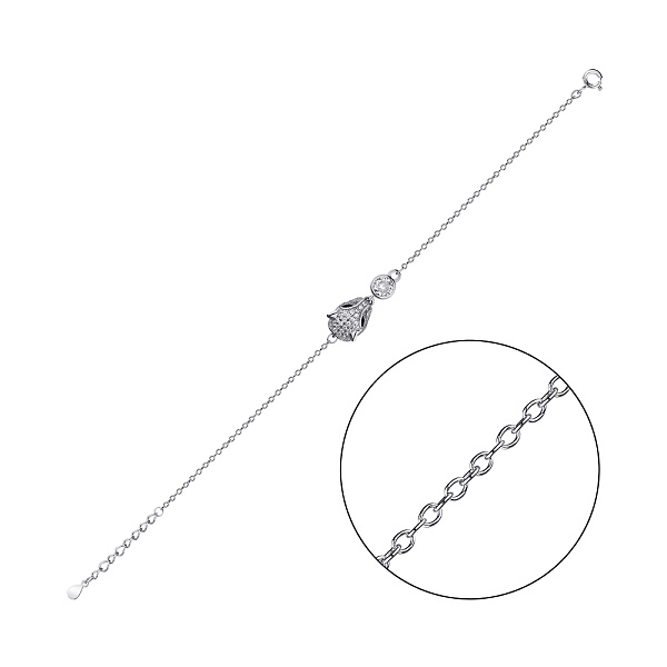Серебряный браслет с фианитами (арт. 7509/4341ч) – изображение 1
