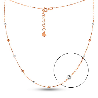 Фото Кольє з червоного і білого золота з кульками (арт. 360178кб)