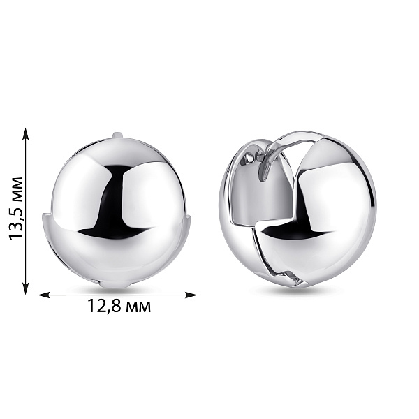 Серебряные серьги без камней (арт. 7502/10284) – изображение 4