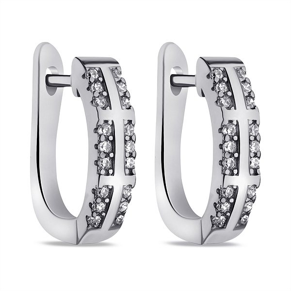 Серебряные серьги с фианитами (арт. 7502/9379) – изображение 1