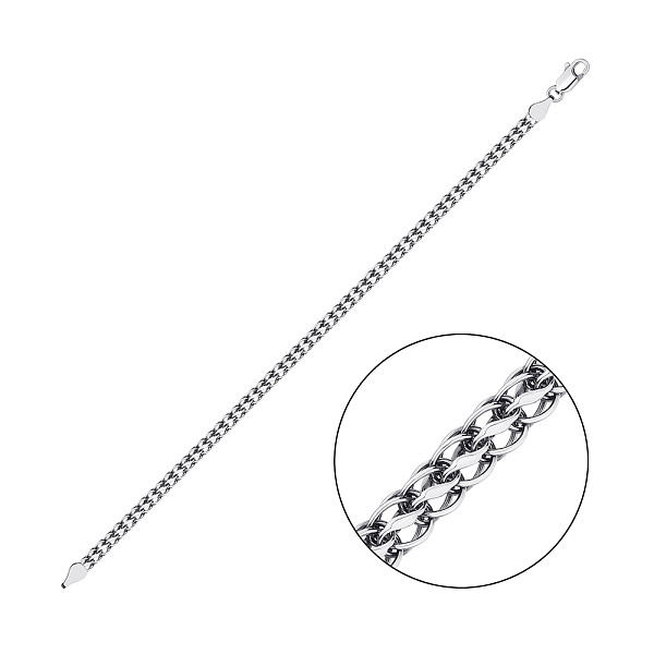 Серебряный браслет плетения Ручеек (арт. 03121008ч) – изображение 1