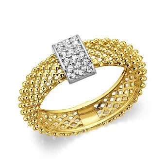 Золота каблучка з фіанітами (арт. 156724жр)