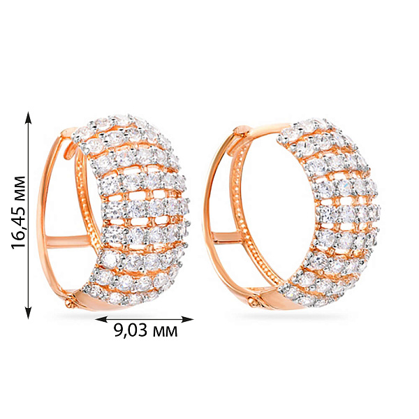 Золоті сережки з фіанітами  (арт. 110205) – зображення 2