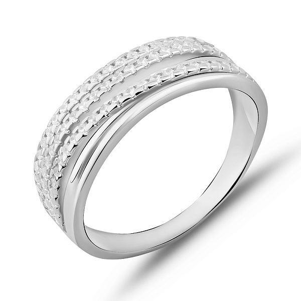 Широкое серебряное кольцо с фианитами (арт. 7501/8270) – изображение 1