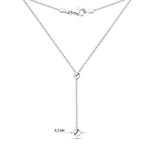 Колье Fly из белого золота с шариками (арт. 352373/1б) – изображение 8