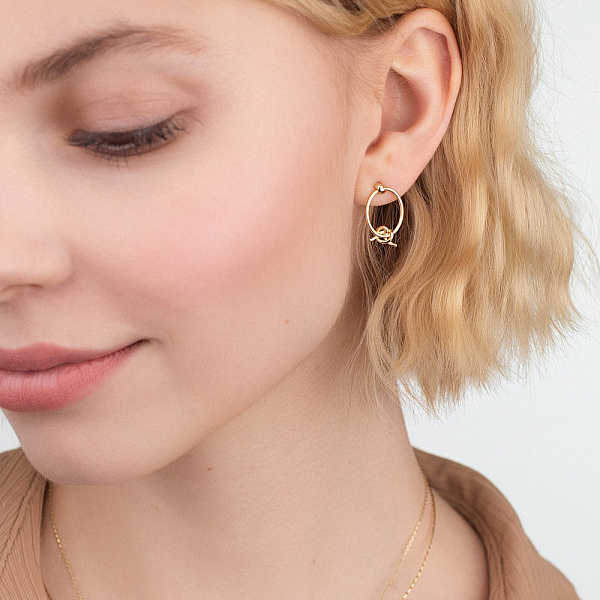 Серьги "Узелок" из желтого золота  (арт. 111106ж) – изображение 2