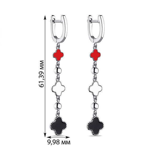 Серебряные серьги с подвесками (арт. 7502/4467екбч) – изображение 2