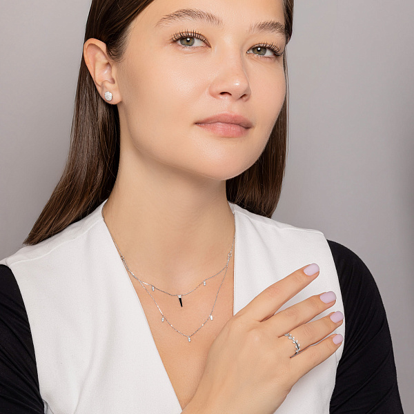 Золотое кольцо Веточка с бриллиантами (арт. К341581005б) – изображение 5