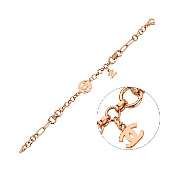 Золотой браслет с фианитами (арт. 326415П1)