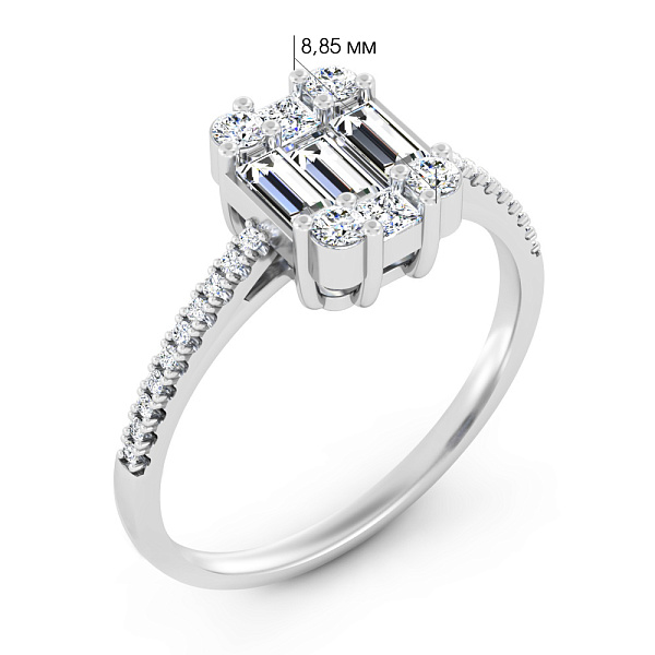 Золота каблучка з діамантами (арт. К011653060б) – зображення 2