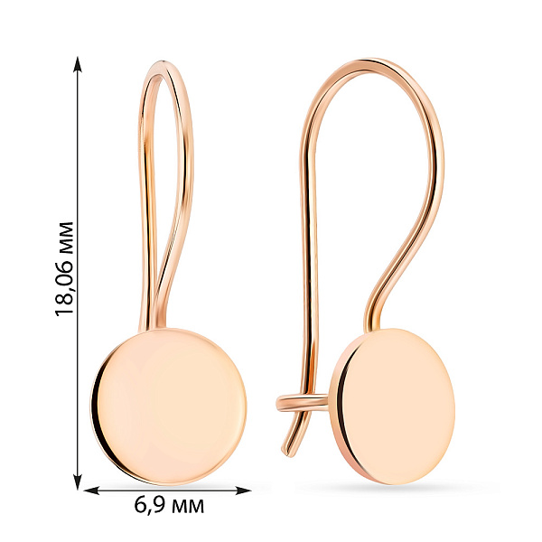 Сережки из красного золота «Монеты» (арт. 106397) – изображение 2