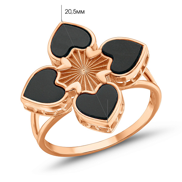 Золотое кольцо с ониксом (арт. 156539/20о) – изображение 5