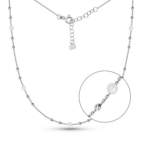 Золотое колье с жемчугом (арт. 352350бпрлб) – изображение 1