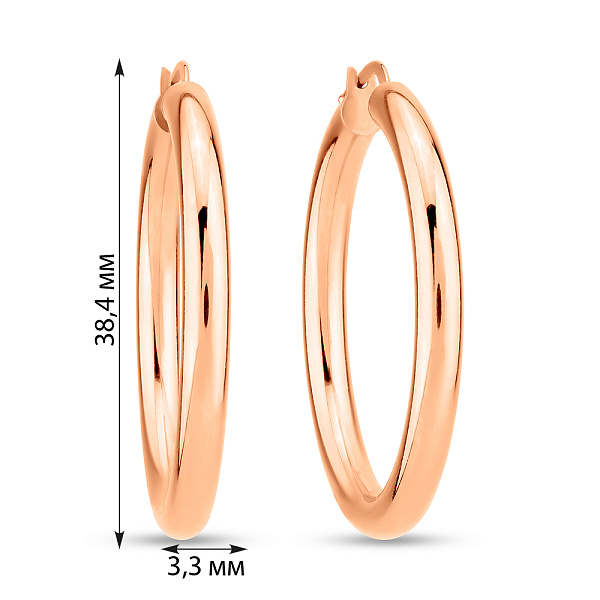 Серьги-кольца из красного золота (арт. 100945/35) – изображение 2