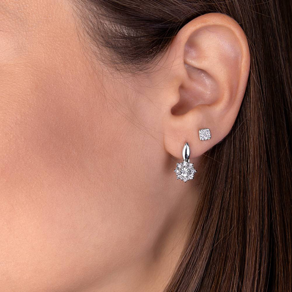 Серьги из белого золота с бриллиантами (арт. С011062010б) – изображение 2