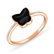 Кольцо из красного золота "Бабочка" с эмалью (арт. 155367еч)