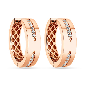 Фото Золотые серьги конго с фианитами (арт. 1092124)